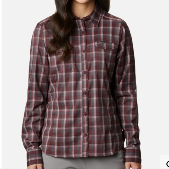 NWT Columbia Silver Ridge Plaid Long Sleeve Button Down Shirt - Sun Protection S - Picture 2 of 7